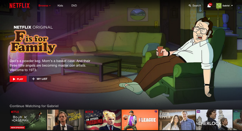 Homepage when I switch to a different user name.