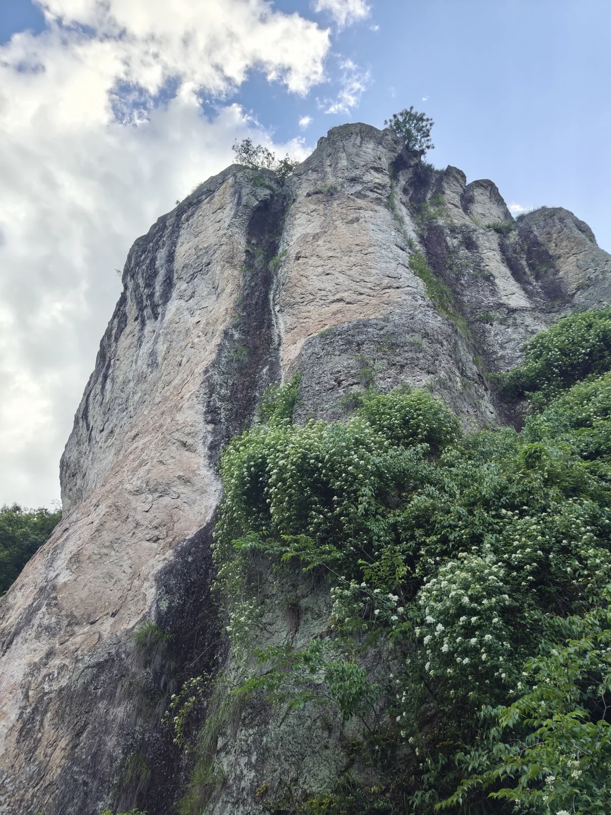 岩宕书房外高耸的陡峭岩壁